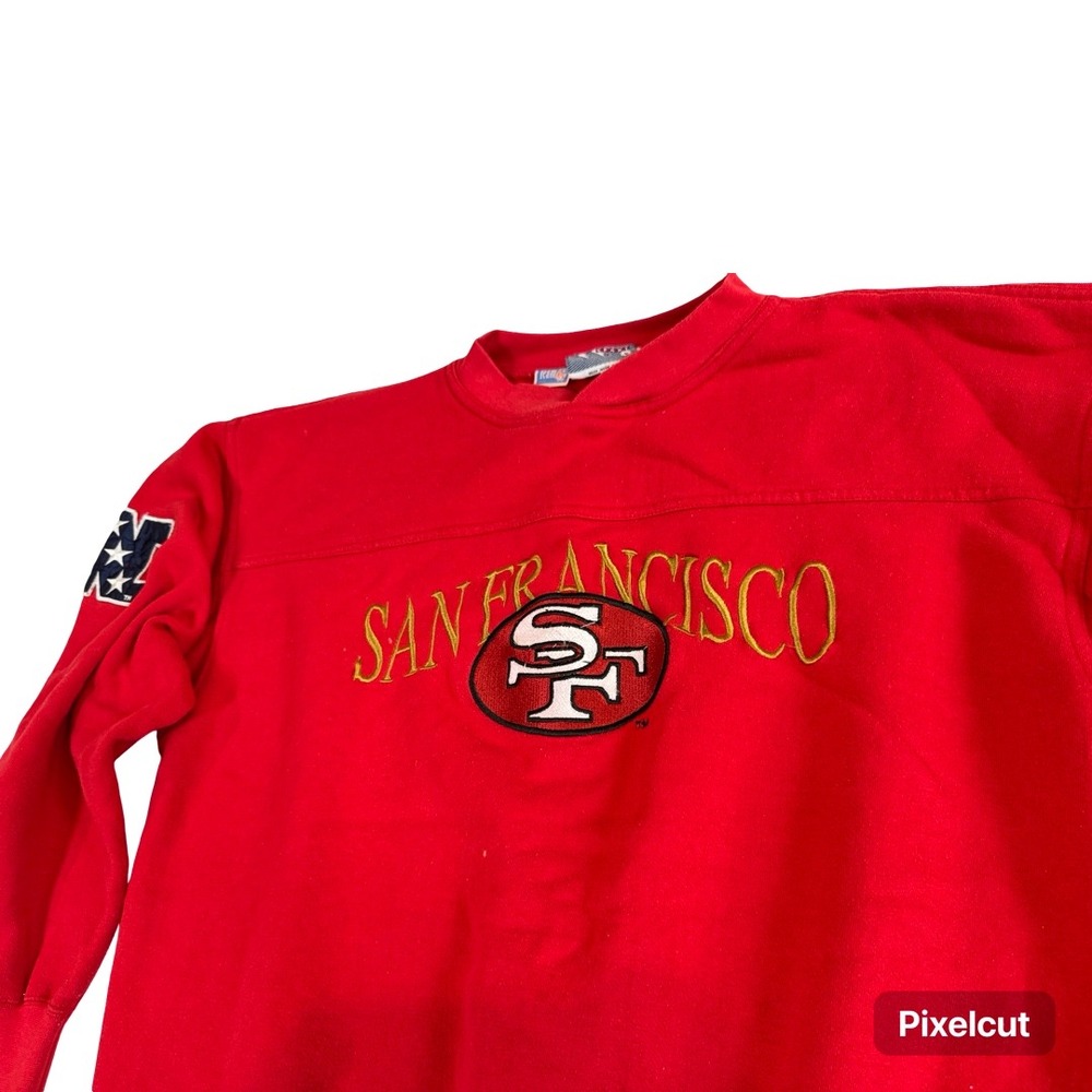 Vintage Lee Sport San Francisco 49ers Crewneck Sweatshirt Red Mens XL NFL 90s - Picture 2 of 9